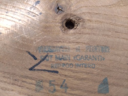 Holz Wandteller/ Mann und Frau/ Motiv handbemalt Frankreich - Bild 6 von 6