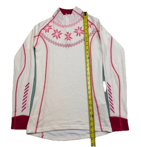 NWT Jelly Hansen Warm Freeze 1/2 Zip Base Layer Top Women’s L White/ Magenta - Picture 3 of 9