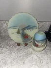 Fenton “Going Home “   As Is! 2pcs.             Plate and Fairy Light