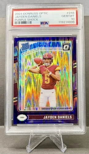 2024 Panini Donruss Optic - Rated Rookie Jayden Daniels #248 Purple Shock Prizm
