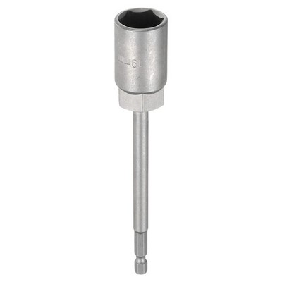 Nut Driver Drill Bit 19mm Socket 1/4'' Hex Shank 6'' Extra Long Setter