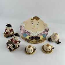 Vintage Humpty Dumpty Miniature Resin Tea Set Collectible 1997 POPULAR IMPORTS