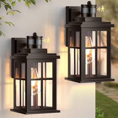Opaxis Outdoor Motion Sensor Light 2 Pack Outside Sconce Bronze Motion Sensor