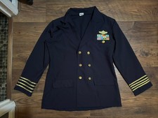 Men Vintage Pilot Blazer Airline Captains Jacket Costume Etc ~ Size Large