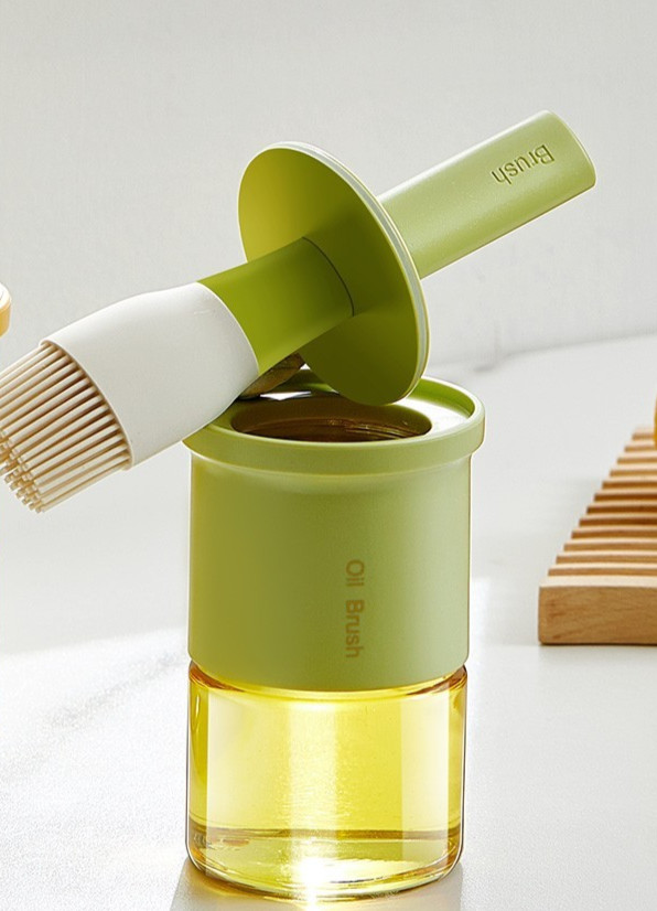 Dispenser Bottle With Silicone Brush For Cooking Bbq Kitchen