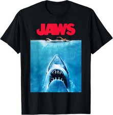 Jaws 50th Anniversary Vintage Movie Gift Shark Retro Unisex T-Shirt Size S-5XL