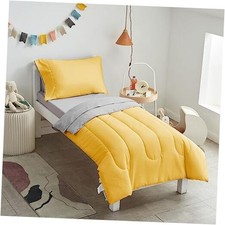 Yellow 4 Pieces Toddler Bedding Set 4 pieces toddler bedding set Yellow gray