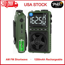 Bluetooth AM FM Shortwave Radio With NOAA Weather Alert, 1250mAh Rechargeable