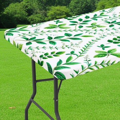 Smiry Spandex Fitted Tablecloth for 4 Foot Rectangle Tables, Washable Picnic ...