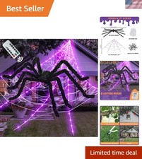 Vibrant 200" Halloween Spider Web with 59" Giant Spider Indoor/Outdoor Use