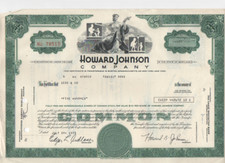 Nice 1975 Howard Johnsons Company stock certificate