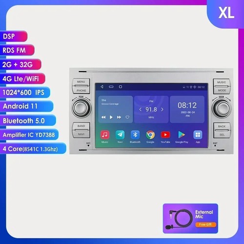 2 Din Android Autoradio Stereo GPS Carplay Car Radio For Ford Focus Multimedia - Picture 24 of 30