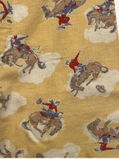VINTAGE 1950s BUCKING COWBOY FLANNEL PAJAMA SET