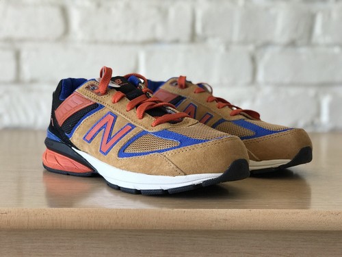 New Balance 990V5 Brown Orange Blue XTRA WIDE GC990WC5 Boys Size 3.5 / Women 5 - Picture 3 of 9