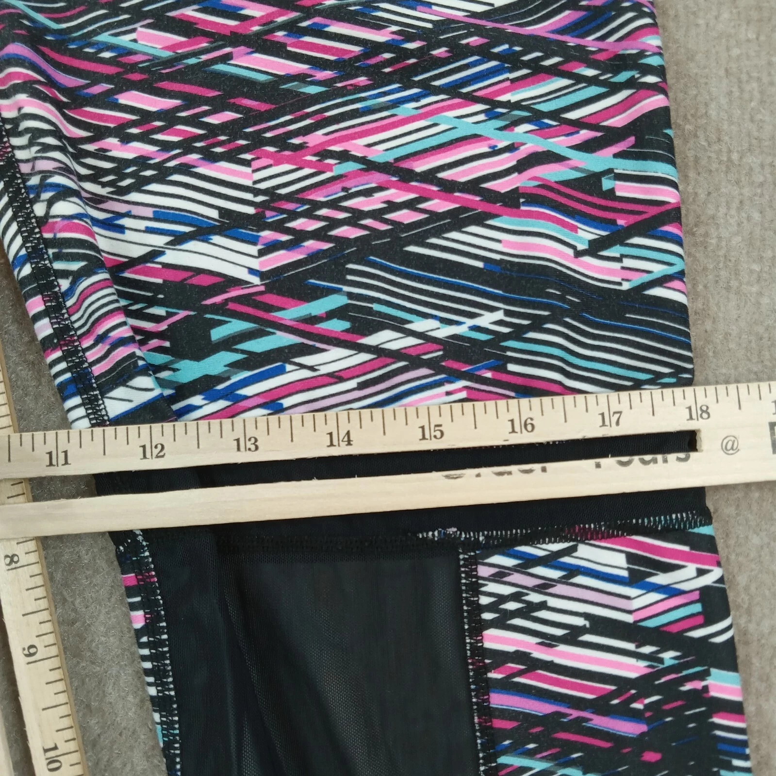 fabletics running capri stretch causal mesh yoga leggings