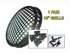 Speaker Grill 10" 1 Pair Waffle Metal Car DJ Audio Woofer With Screws Clips