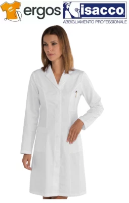 ISACCO Isaac Damen Bluse VALENCIA Slim Weiß 100% Baumwolle Langarm Flanell