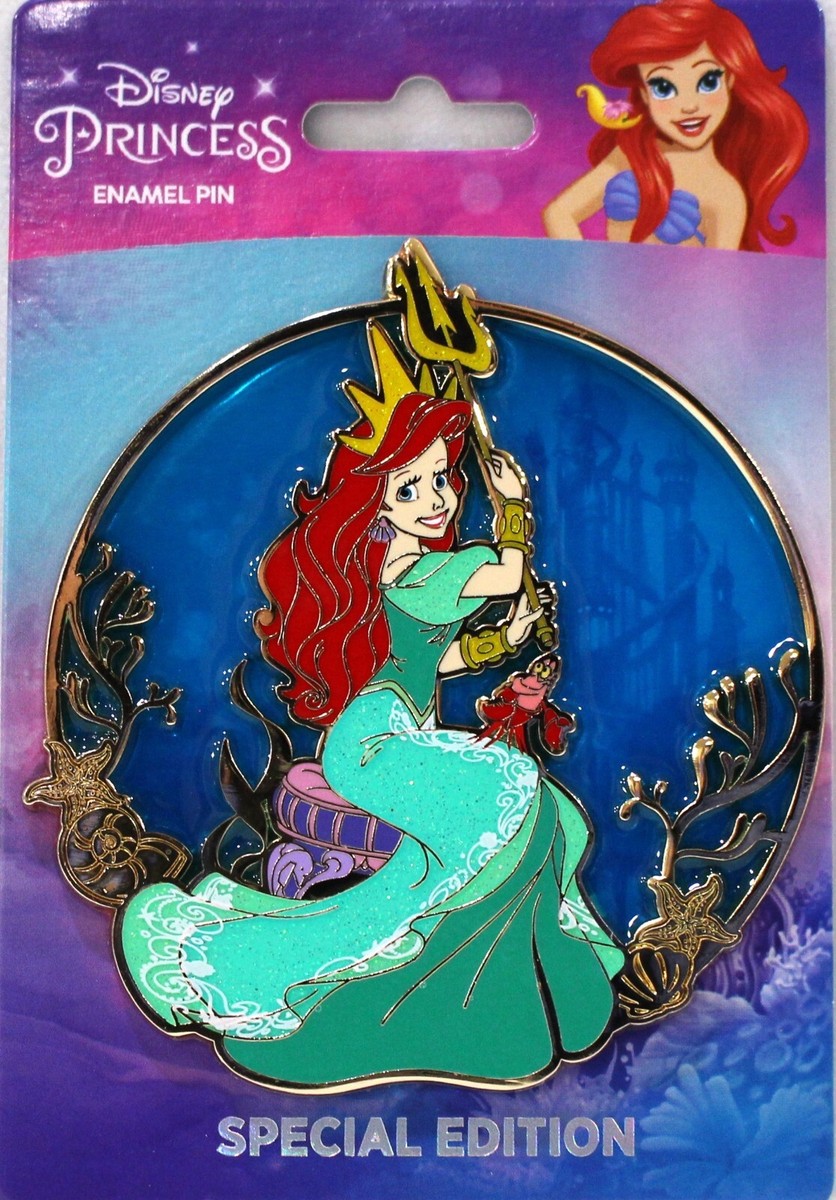 Disney The Little Mermaid Jumbo Pin Ariel Trident See Through