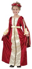 Medieval Tudor Regal Royal Princess Juliette Girls Fancy Dress Costume 4-14 