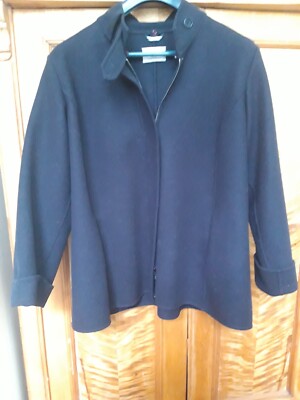1 Marina Rinaldi Jacke, 85% Wolle 15 % Polyamide mit abnehmb. Fellkragen, Gr. 27