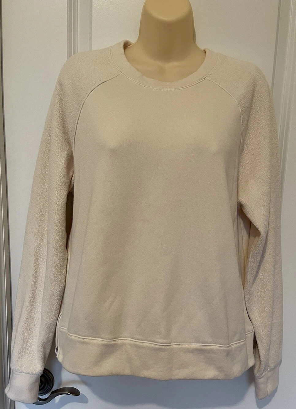 OFF WHITE Felpa Monrow Reverse Cream Mix Teddy Flees taglia S~ elegante