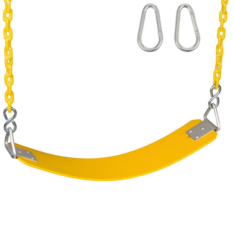 SWING SET STUFF INC COMMERCIAL RUBBER SEAT 5.5 FT COATED CHAIN (YELLOW) fun 0274