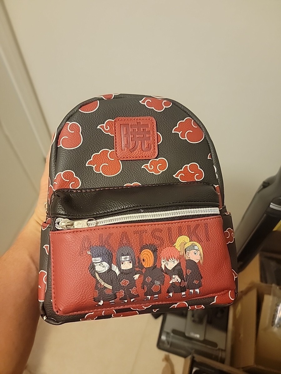 Naruto  Red Clouds Akatsuki Mini Backpack NWT Naruto Akatsuki Sasuke Red Cloud Faux Saffiano Leather Mini  main image 2