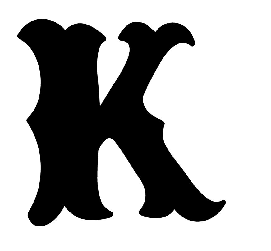 K Letter Monogram Initial Vinyl Decal Sticker For Home Cup Car Wall Decor a1521
