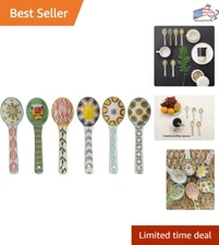 Multicolor Ceramic Espresso Spoons Set - Small Teaspoons for Coffee & Dessert