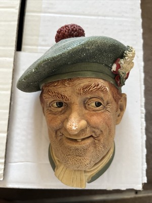BOSSONS JOCK SCHOTTISCH zahnlos VINTAGE 1969 KREIDE KOPF WANDPLAQUE