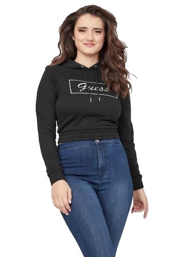 GUESS Women's Liliane Long Sleeve Sweater – Rhinestone Embroidered Logo, Ribbed Trim - View #4