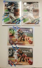 2021 Topps Series 1 Freddie Freeman & Juan Soto Silver Rainbow Foil & 2 Based. 