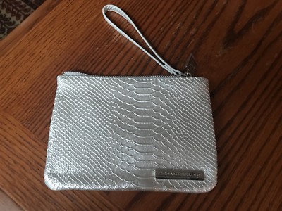 Rodan And Fields Cosmetic Bag Silver Clutch Wrist Handle New 7 X 5 1/2 