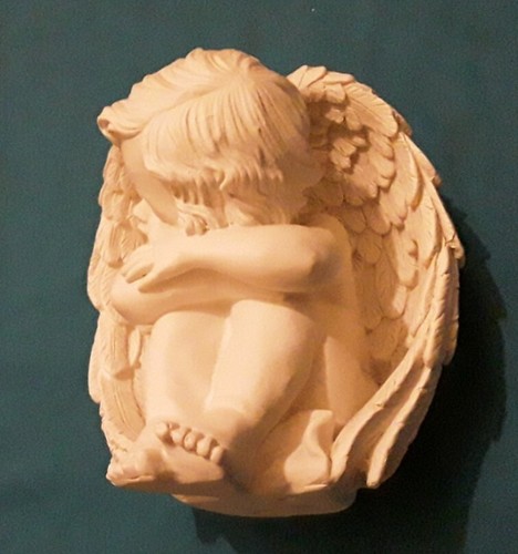 SEATED RESIN CHERUB 5.25 INS TALL-NEW - Picture 2 of 6