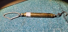 Vintage Chatillon Brass Hanging Spring Fish Scale 15 lb (7 Kg) Capacity NY USA!