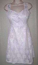 ROMY sz Small WHITE Lace fully lined Dress BEAUTIFUL!