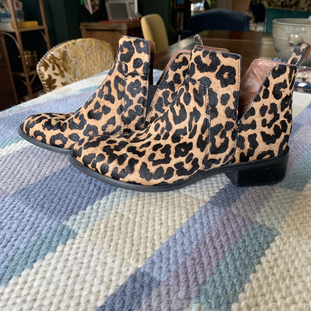 FRANCO SARTO BERNIE 2 CAMEL HAIR WOMENS SIZE 9 ANKLE BOOTS LEOPARD Franco Sarto Leopard Print Arden Point Toe | Mercari main image 3