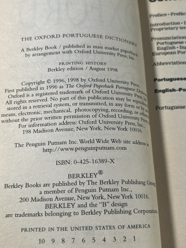 The Oxford Portuguese Dictionary eBay
