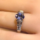 platinum 950 Natural 1.74ct oval sapphire .60ct VS 1 diamond gemstone ring 8.9g — photo 7