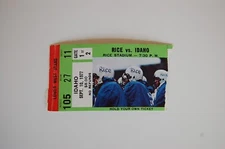 1977 Rice - Idaho College Football Ticket