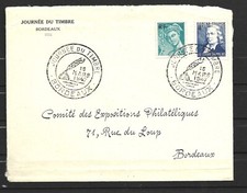 B117- ENVELOPPE  journée du timbre Bordeaux 15-03-1947