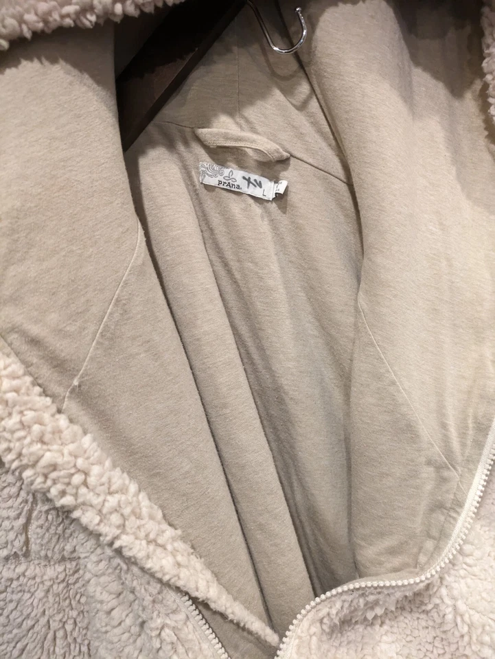 Chaqueta de lana Prana Sherpa 1/2 cremallera abrigo con capucha para mujer grande peluche Foto 4 de 4