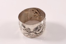 Serviettenring Silber 800 mit Rose Jugendstil Gewicht 43gramm