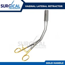 View More Vaginal Lateral Retractor 10.5" with Gold Handle OB/GYN German Grade