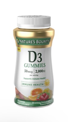 Nature's Bounty Vitamin D3 gummies, 50mcg, 2000IU,90 ct gummies