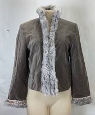 NWT Spanner Velveteen Jacket With Fur And Embroidered Ribbon  Women's S