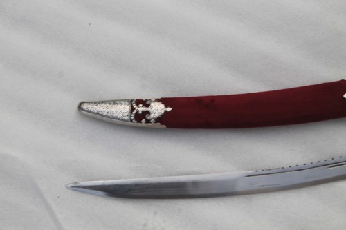 Handmade mughal indo-rajput sikh silver inlaid wedding sword/tulwar mehrun cover - Picture 9 of 24