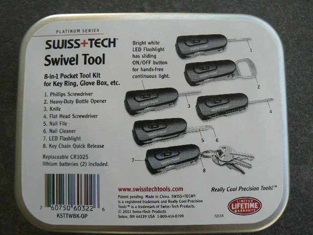 SWISS+TECH Swivel Tool ST60322 8-in-1 Pocket Knife Multi Tool Kit In Gift Tin - Image 4 of 4