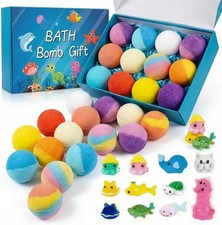 12PCS New Natural Bath Bombs for Kid with Mega Bubbles/Surprise Inside Bath Bomb
