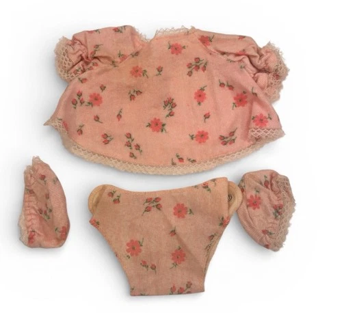 Mattel Cheerful Tearful Baby Doll Vintage 1960s original outfit + booties